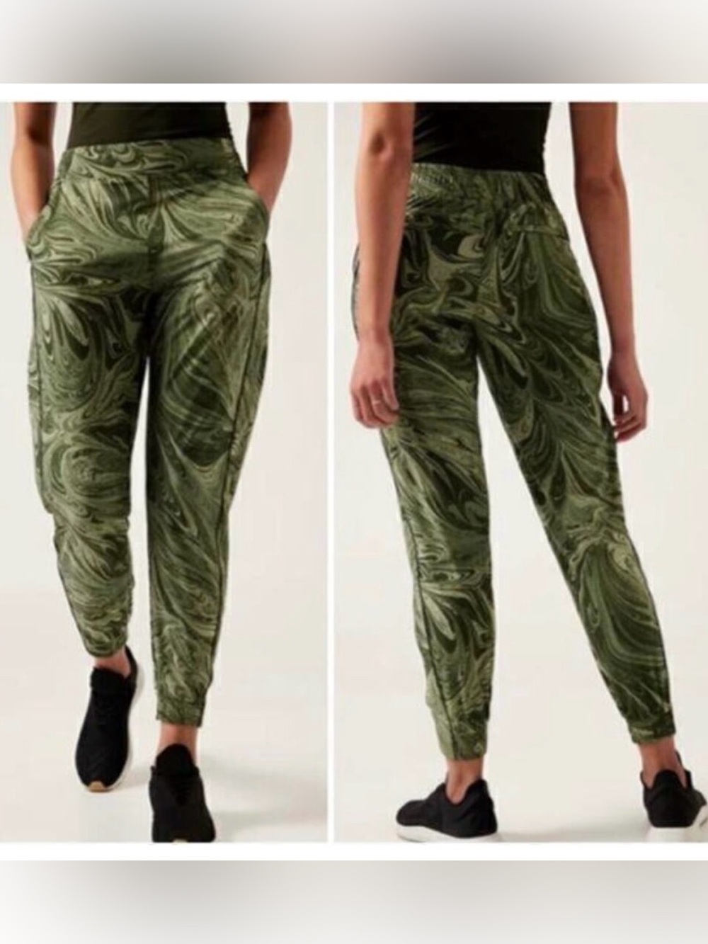 Size 8 Athleta Brooklyn Heights Jogger Athletic Pants Sumi Marble Green
